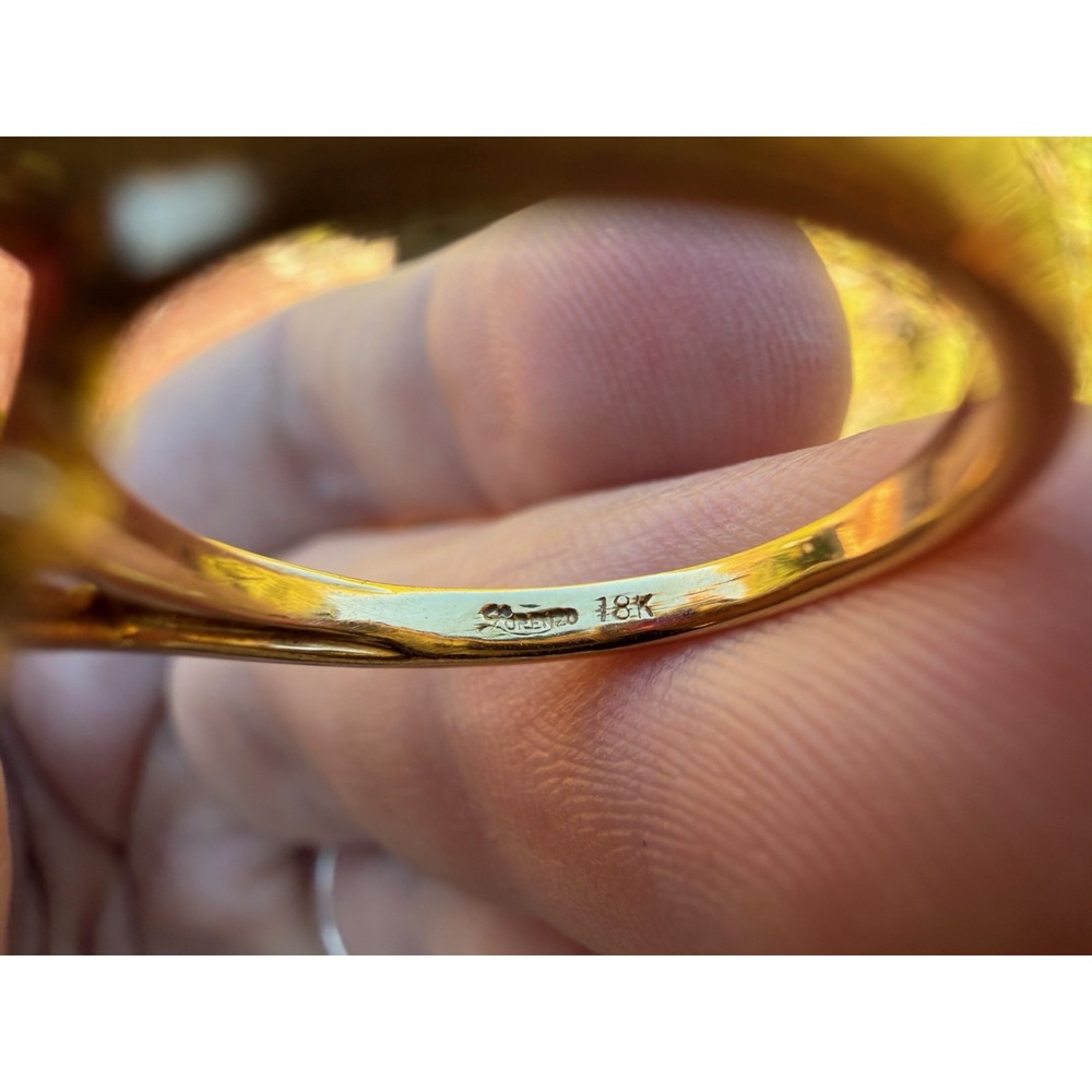 Lorenzo Designer 18k‎ Solid Gold Natural Rhodolite Garnet & Diamond Pave Ring - Picture 5 of 13